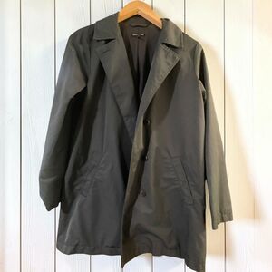 Eileen Fisher Light Cotton Nylon Classic Collar Car Coat Army Green XS